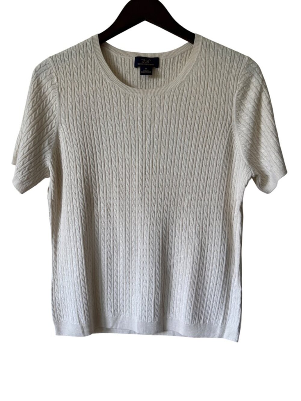346 Brooks Brothers Sz XL Cable Knit Sweater Short Sleeve Silk Cashmere Classic